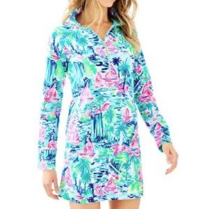 Lilly Pulitzer Skipper Popover Dress Multi Salt in the Air size large NWT
